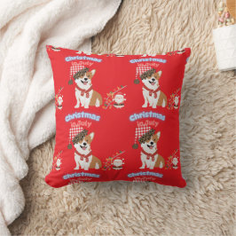 Corgi-jul i juli-ornament kudde