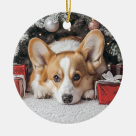 Corgi jul julgransprydnad keramik