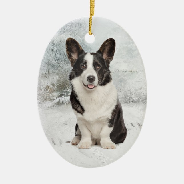 Corgi jul julgransprydnad keramik (Framsidan)