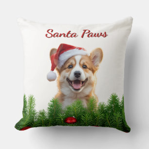 Corgi jul kastkudde – Santa Paws-design Kudde