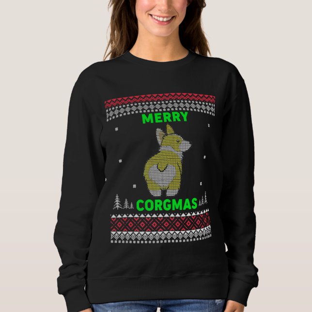 Corgi jul Merry Corgmas Corgi Ugly T Shirt (Framsida)