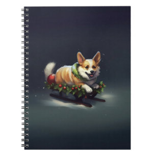 Corgi jul snö vinter anteckningsbok