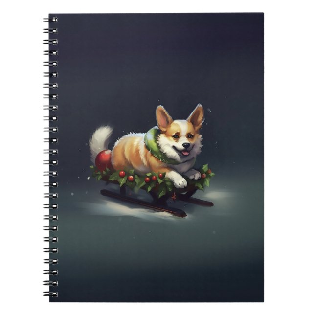 Corgi jul snö vinter anteckningsbok (Framsidan)