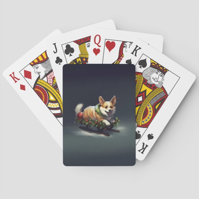 Corgi jul snö vinter casinokort (Baksidan)