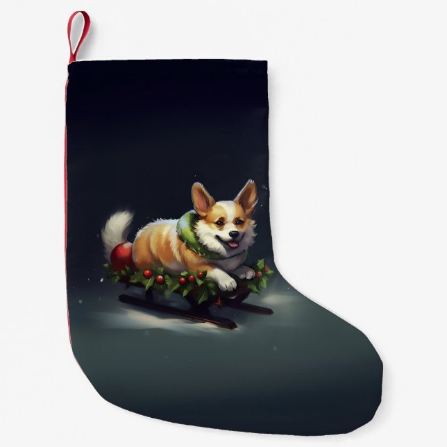 Corgi jul snö vinter liten julstrumpa (Framsidan)