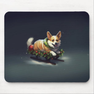 Corgi jul snö vinter musmatta