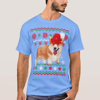 Corgi jul Ugly Sweater Stil Hund Julafton T Shirt
