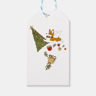 Corgi-julängen - Santa Tass Presentetikett