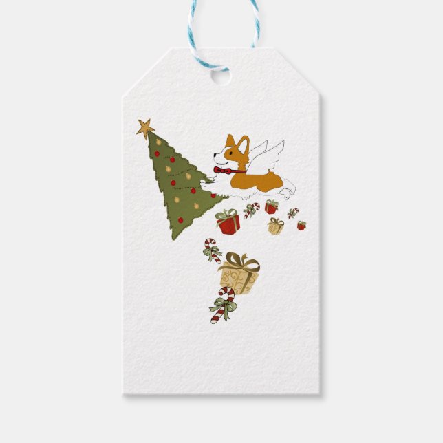 Corgi-julängen - Santa Tass Presentetikett (Framsidan)