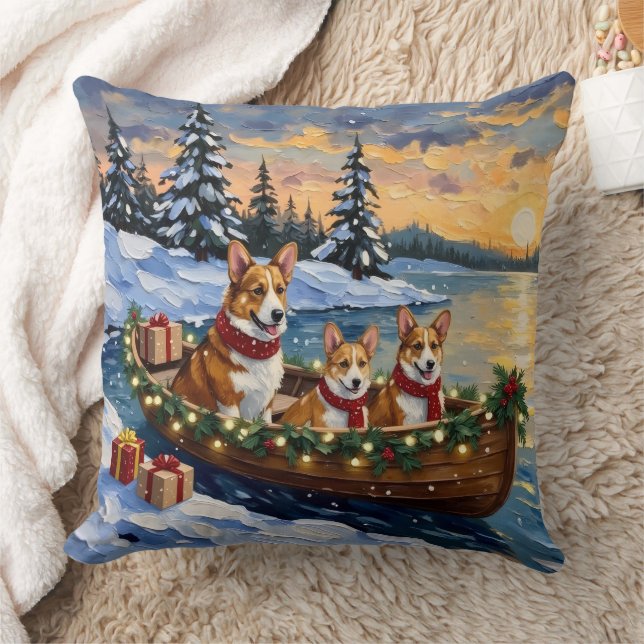 Corgi julbåt semester kudde (Filt)