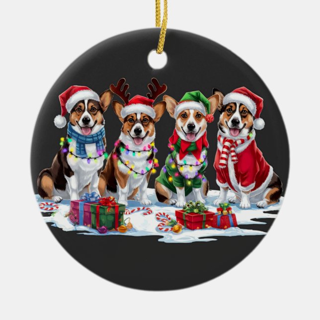 Corgi-julen Ljus - Adekvat design Julgransprydnad Keramik (Framsidan)