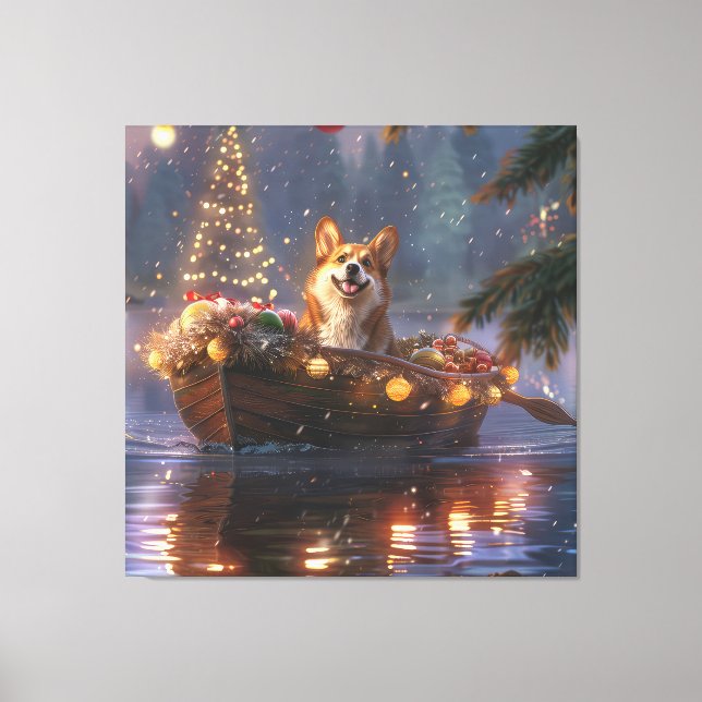 Corgi julfesten Voyage Canvastryck (Framsida)