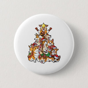 Corgi Julgran Hund Santa Merry Corgmas Julafton Knapp