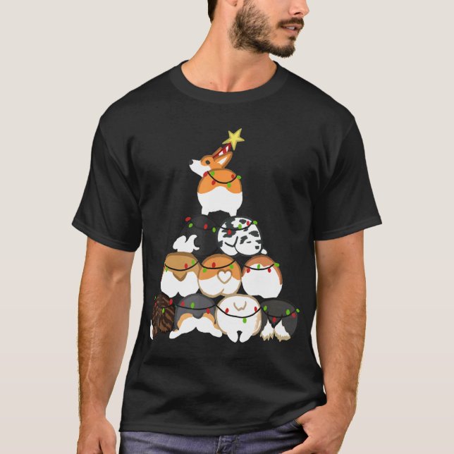 Corgi julgran     t shirt (Framsida)