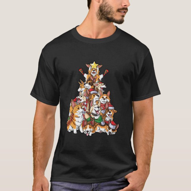Corgi Julgran T Shirt (Framsida)