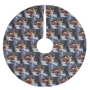 Corgi Julhögtid Julgransmatta Borstad Polyester