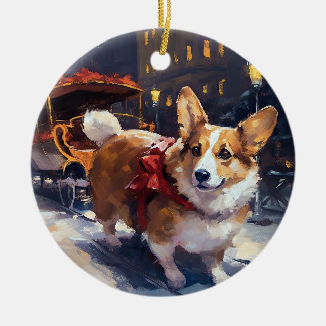 Corgi Julhögtid Julgransprydnad Keramik (Framsidan)
