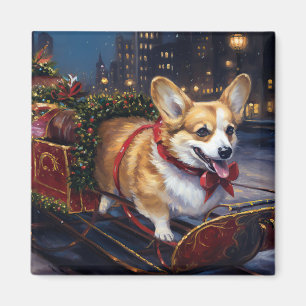 Corgi Julhögtid Magnet