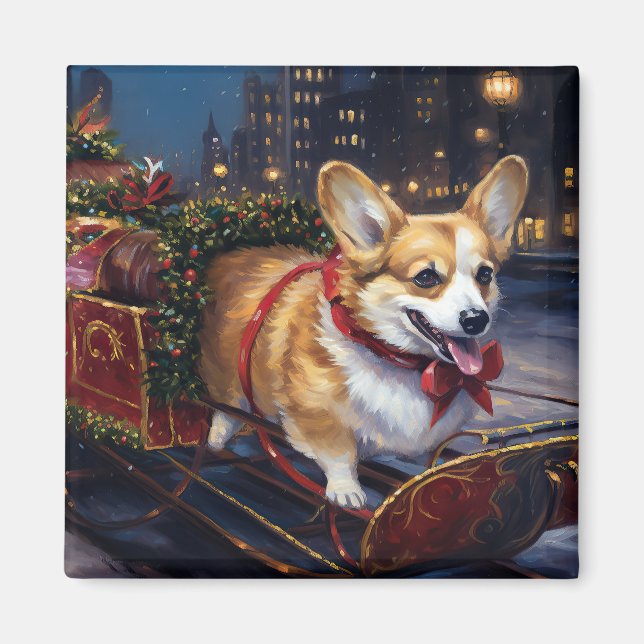Corgi Julhögtid Magnet (Framsidan)