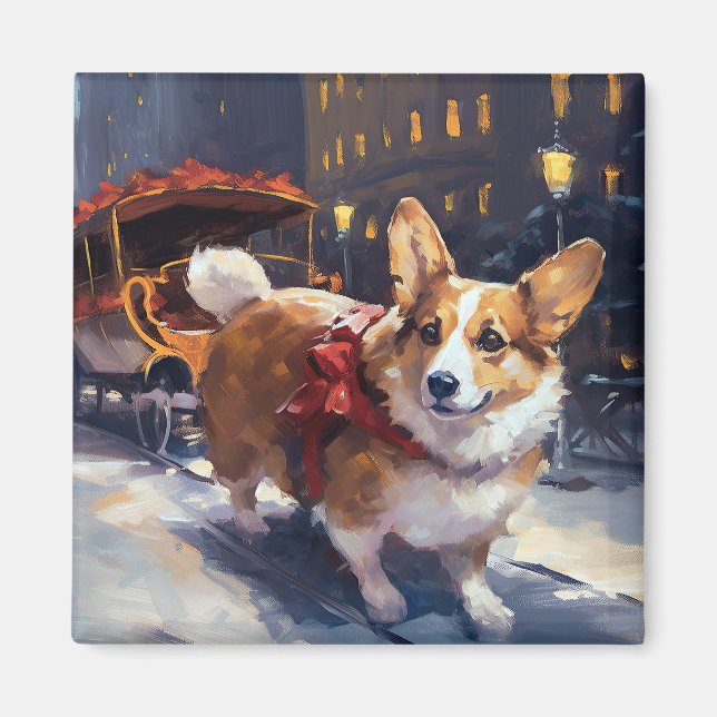Corgi Julhögtid Magnet (Framsidan)