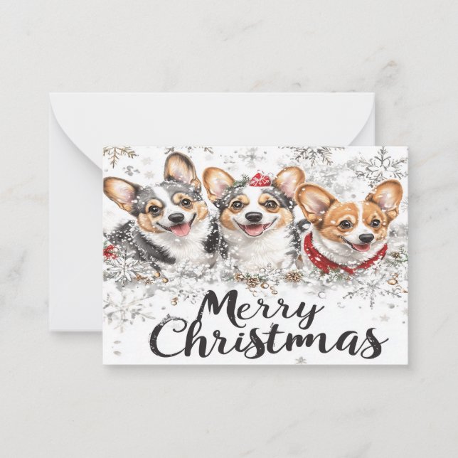Corgi-julkort Anteckningskort (Framsida)