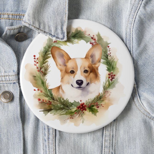 Corgi Julkrans Festlig Valp Knapp (In Situ)