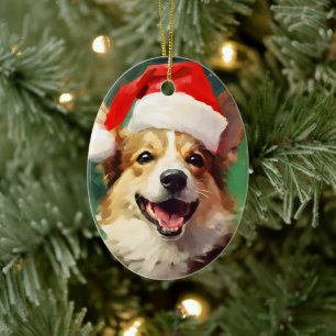 Corgi Julpenselmålning Julgransprydnad Keramik