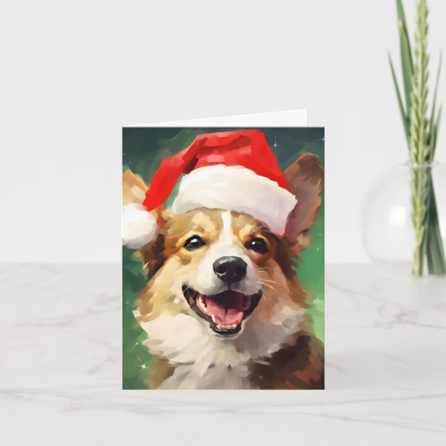 Corgi Julpenselmålning Kort (Framsida)