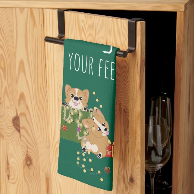 Corgi-jultornet Kökshandduk (Thirds Fold)