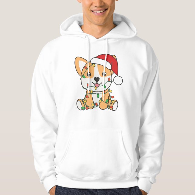 Corgi Julvinter Animals Hund Hoodie (Framsida)