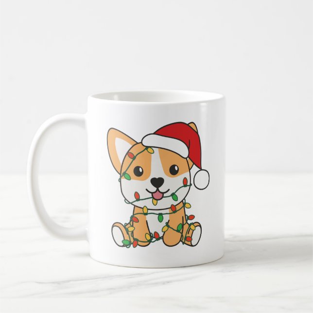 Corgi Julvinter Animals Hund Kaffemugg (Vänster)