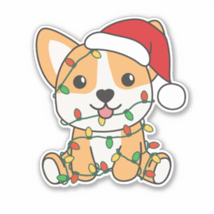 Corgi Julvinter Animals Hund Klistermärken