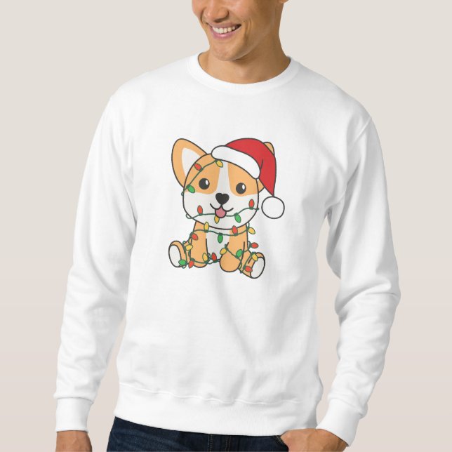 Corgi Julvinter Animals Hund Lång Ärmad Tröja (Framsida)