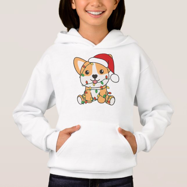 Corgi Julvinter Animals Hund T Shirt (Framsida)