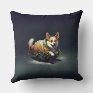 Corgi-julvintern snö kudde