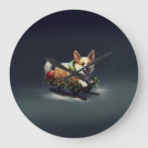 Corgi-julvintern snö stor klocka