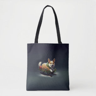 Corgi-julvintern snö tygkasse