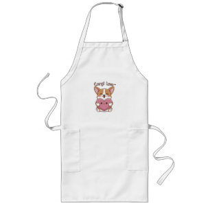 Corgi Kärlek Apron Långt Förkläde