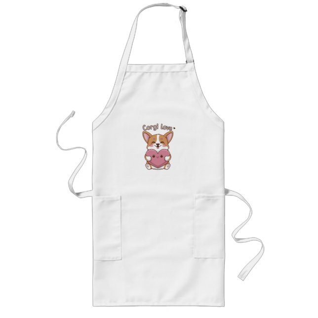 Corgi Kärlek Apron Långt Förkläde (Framsidan)