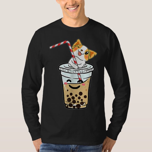 Corgi Kärlek Bubble Tea T Shirt (Framsida)