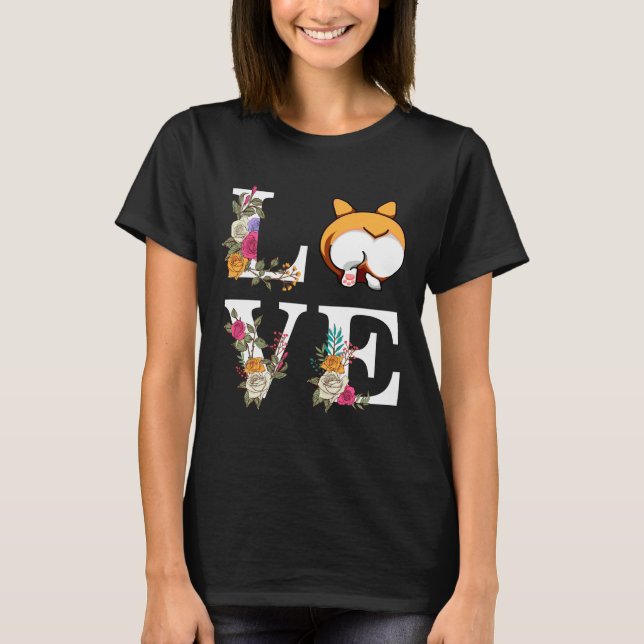 Corgi Kärlek Butt T Shirt (Framsida)