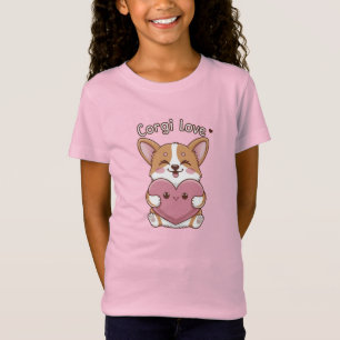 Corgi Kärlek Rosa T Shirt