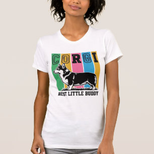 Corgi Kärlek Skjorta Vintage Gravyr Hund Silhuett_ T Shirt