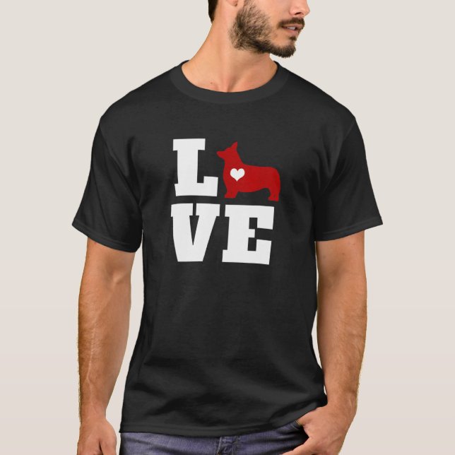Corgi Kärlek Söt Corgi T Shirt (Framsida)
