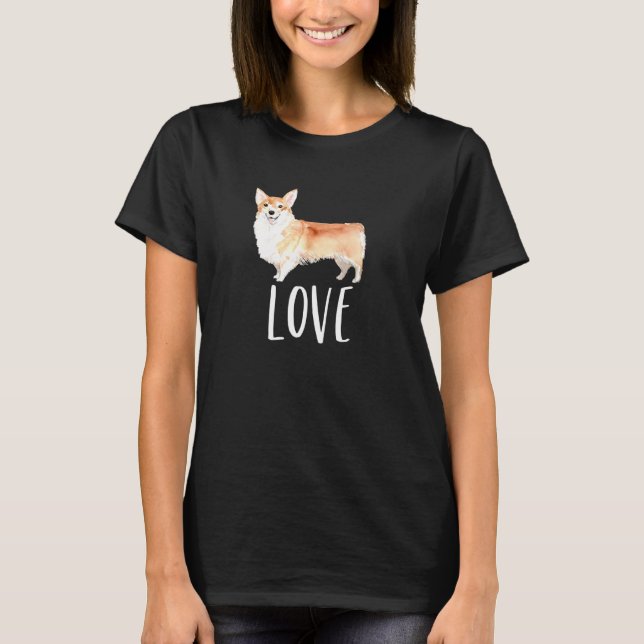 Corgi Kärlek Söt Grafik T Shirt (Framsida)