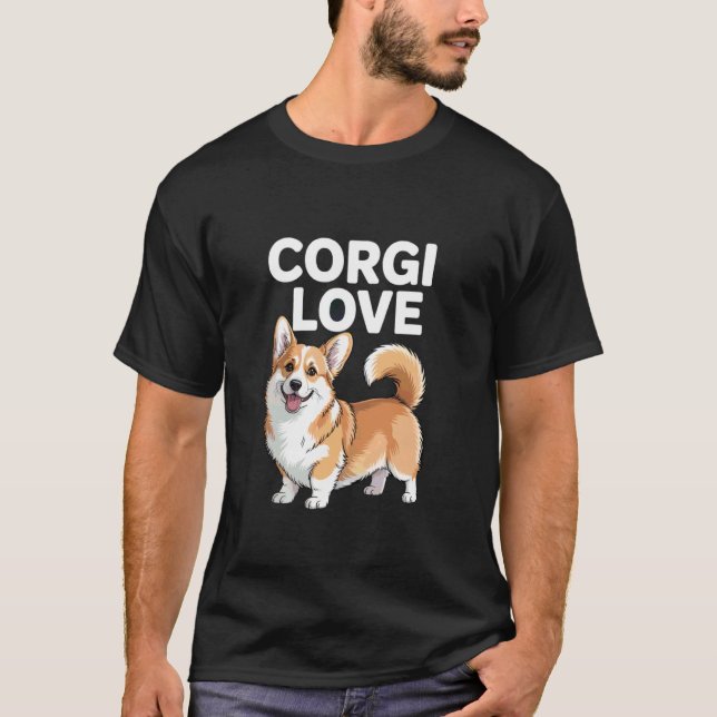Corgi Kärlek Söta Hundälskare T Shirt (Framsida)
