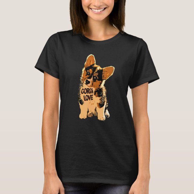 Corgi Kärlek T Shirt (Framsida)