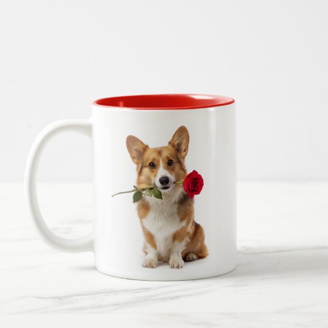 Corgi Kärlek Två-Tonad Mugg (Vänster)