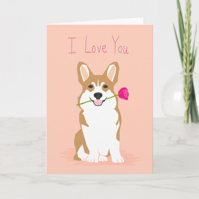 Corgi Kärlek Valentines-kort Helgkort (Framsida)