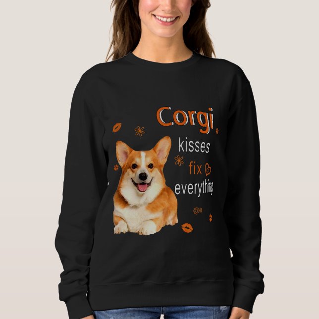 Corgi Kisses Fix Everything   1249 T Shirt (Framsida)